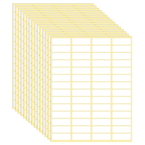 1680 Pcs Rectangle Labels 0.5" x 1.5" White Writable Name Label Stickers Blank Paper Stickers Self (1680 Count)