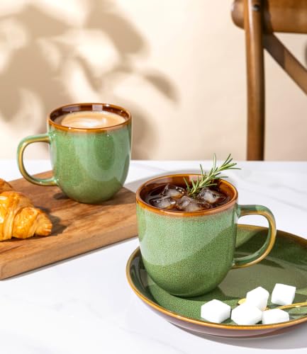 Ceramic Coffee Mugs Set of 6 (Sage Meadow Green / set of 6)