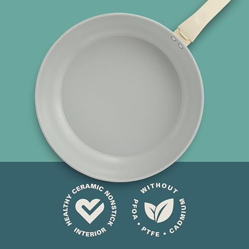 Barnsdall Large 12 Inch Aluminum Fry Pan Cookware Non (12 Inches / Linen)