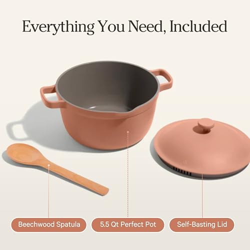 Perfect Pot 5.5 Qt Nonstick Ceramic Pot & Dutch Oven with Lid (5.5 Quarts / Spice)