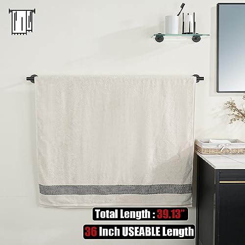 Bath Towel Bar Black (Black / 39 Inch)