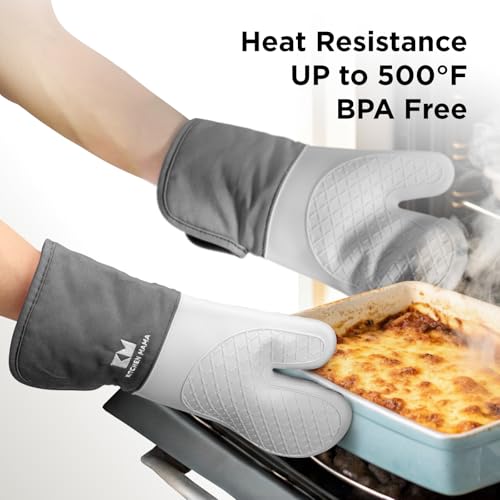 UltraShield Silicone Oven Mitts (Metal Gray / Standard)