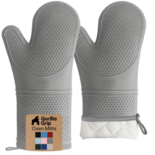 Silicone Oven Mitts (Gray / 14.5" Oven Mitts)
