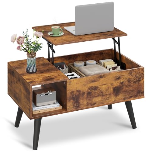 Lift Top Coffee Table with Hidden Storage (Classic Brown / 31.5")
