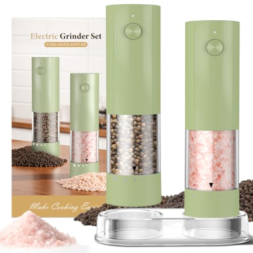 Electric Salt and Pepper Grinder Set (Sage Green)
