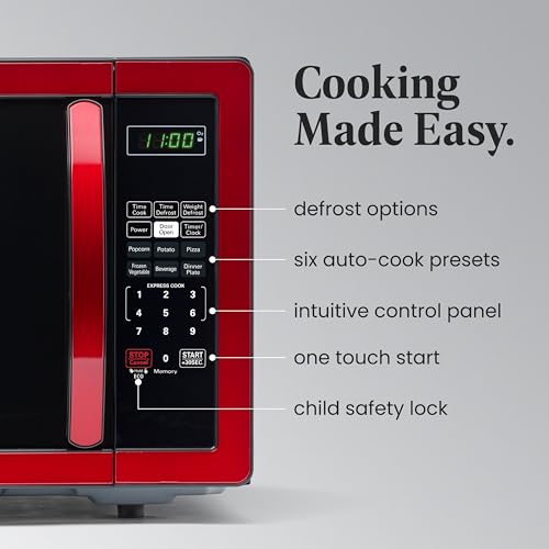 1.1 Cu. Ft. Countertop Microwave Oven (1.1 Cu. Ft. / Metallic Red)