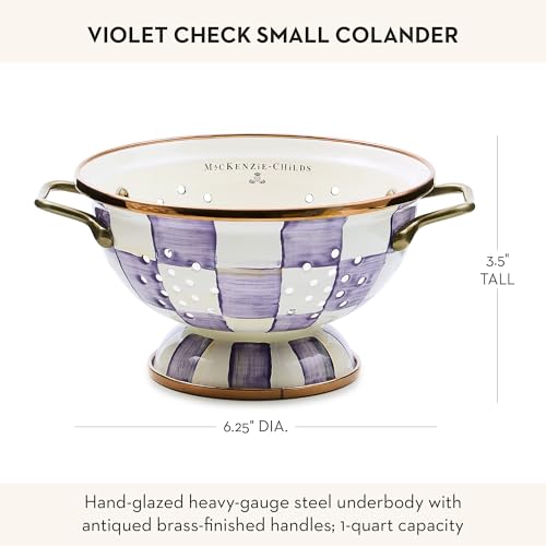 Enamel Colander (Small / Violet Check)