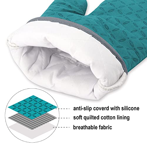 Oven Mitts and Pot Holders 6pcs Set (Lake Blue)