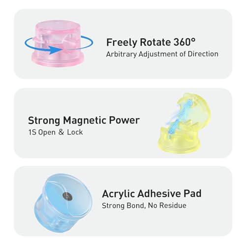 8 Pack Magnetic Cable Clips (Colorful)
