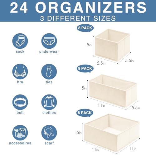 Drawer Organizer Clothes (24 Count)