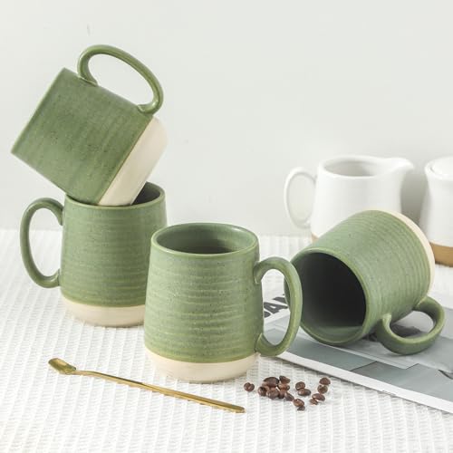 Porcelain Coffee Mugs Set of 4 (Green / Set of 4)