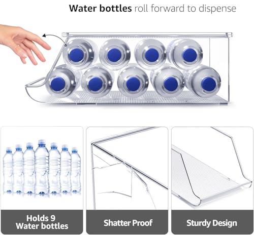 Water Bottle Organizer for Refrigerator & Pantry (4 Pack / Bottle)
