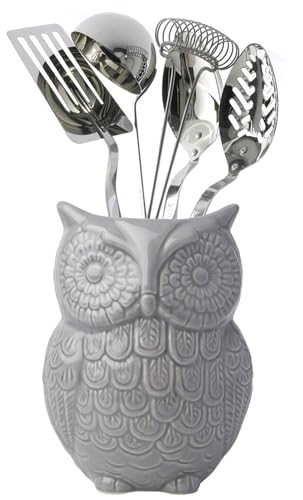 Gray Owl Utensil Holder (Gray)