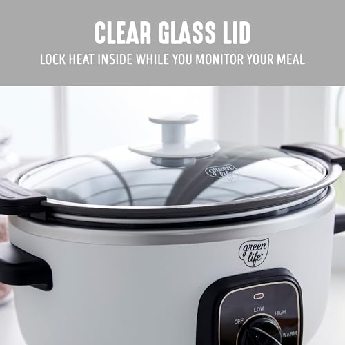 3.5QT Ceramic Nonstick Slow Cooker (White / 3.5 Quarts)