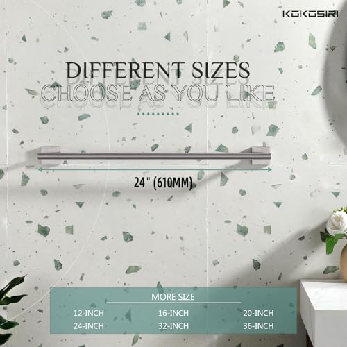 Towel Holder Bathroom Accessories Towel Bar for Bath Kitchen Necklace Holder 24 Inch Brushed Nickel Stainless Steel B4005BR (Brushed Nickel / 24-Inch)