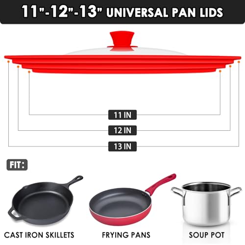 Universal Pan Lids (Red / 11''-12''-13'')