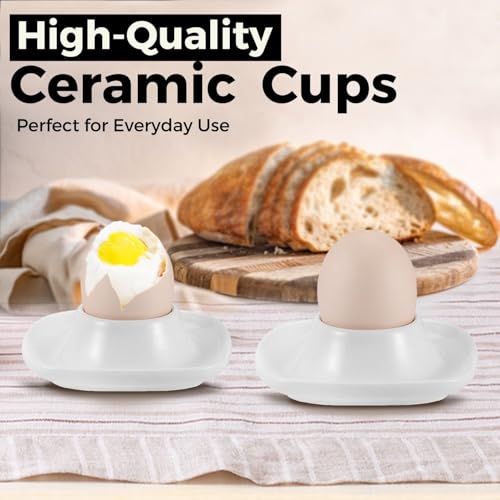 Soft Boiled Egg Cups (4 Pack / Square Style, White)