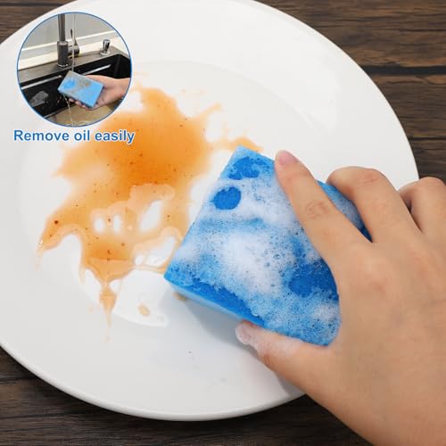 50 Pcs Individually Wrapped Sponges for Airbnb Apartment Blue (Blue)
