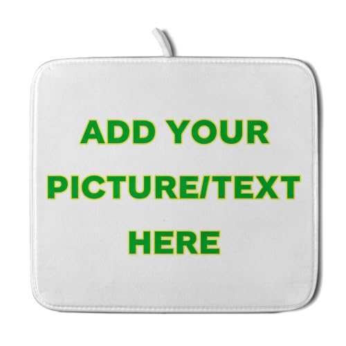 Custom Personalized Dish Drying Mat for Kitchen Counter 16 X 18 In (Custom Colorful / 18" x 16")