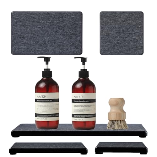 3PCS Water Absorbing Soap Dish Sponge Holder (3 Pack - Charcoal Gray / 9" x 3.5")