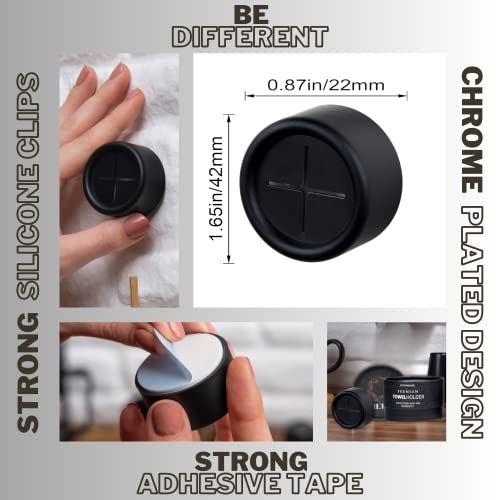 Towel Holder 8 Pack Modern Kitchen Towel Hooks (8 Pack / Matrix Black)