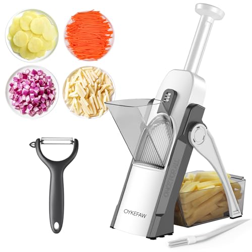 Safe Mandoline Slicer for Kitchen (Light Grey)