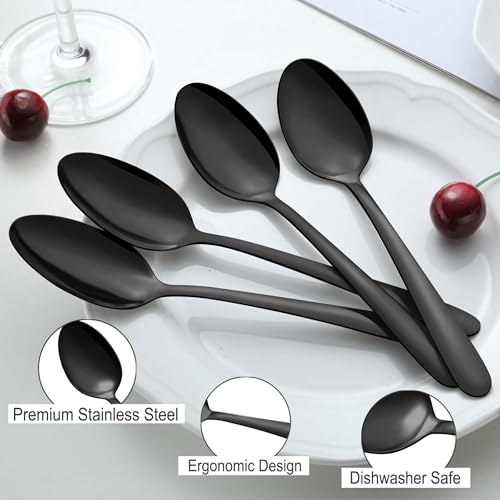 36 Pieces Black Teaspoons Set (36 Pcs 6.2'' Black Teaspoons)
