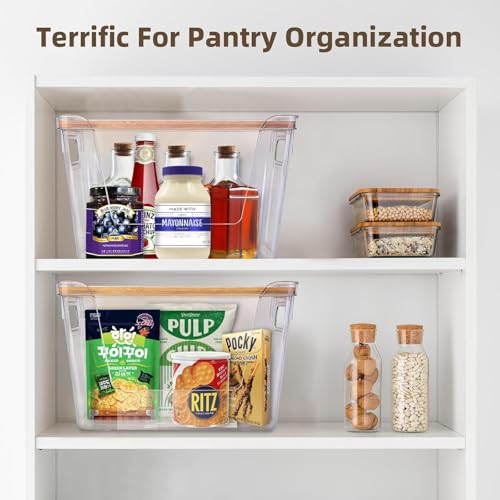 2 Set Potato And Onion Storage Bins with Bamboo Lid (2 Count)