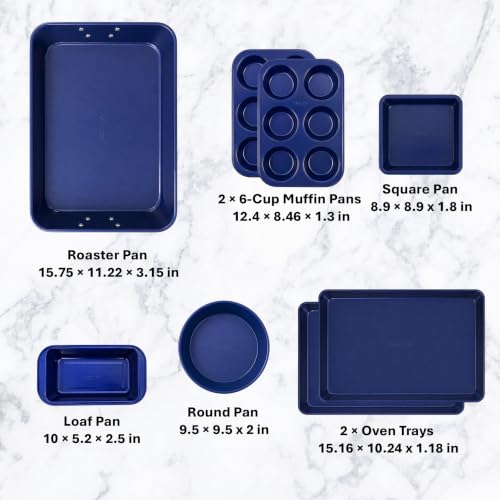Stackable Nonstick Bakeware Set (Blue)