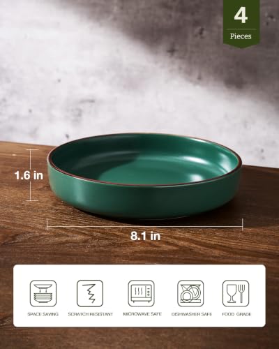 Mercury Pasta Bowls Set of 4 (Dark Green / 4 pcs)