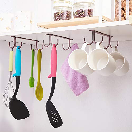 Mug Rack Under Cabinet (Brown / 2 Pack)