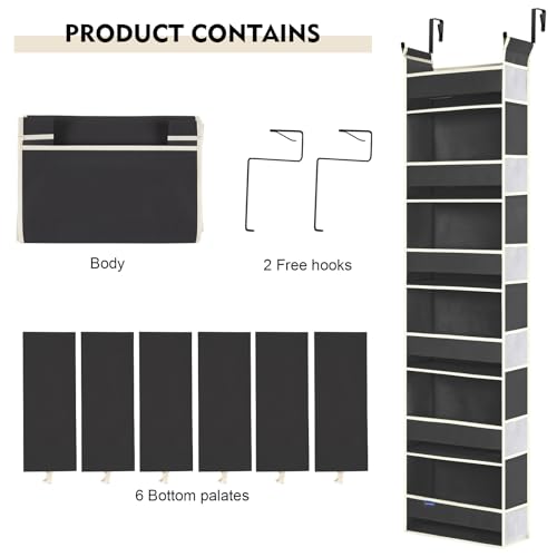 Over The Door Hanging Organizer 6 (Black / 6-shelf)