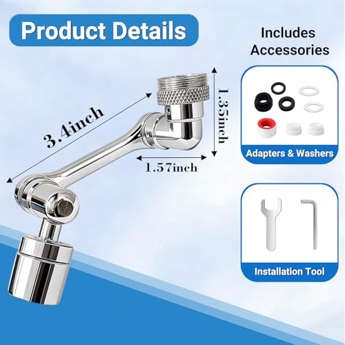 1080° Swivel Faucet Extender (Brass - 360° Mode / 360-1Mode)