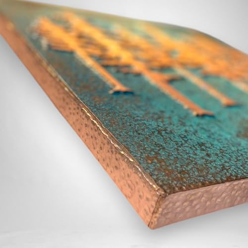 Handmade Wall Hanging Patina Art (Pine Trees / 11 inch)