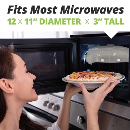 Tall Magnetic Microwave Splatter Cover for Food (Super Magnet Gray)