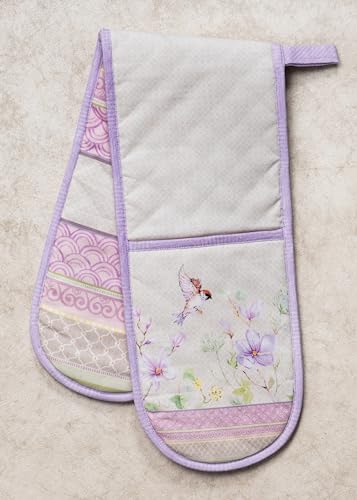 Double Oven Mitts 100% Cotton Double Oven Glove (092 - Magnolia Mornings / 7" x 35" (Double Oven Mitt))