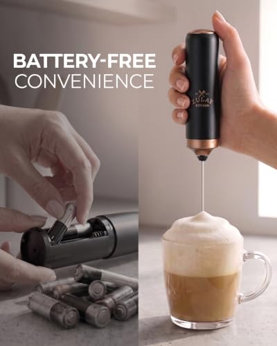 Rechargeable Milk Frother Handheld (Dark Black Copper / Rechargeable Z1 Motor Max)