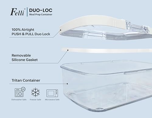 Duo Loc Meal Prep Container for Refrigerator (Fridge Organizer 12pk)