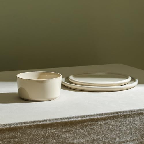 Eden 12 Piece Dinnerware Set Stoneware (Beige / 12-Piece - Service for 4)