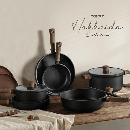 24pcs Nonstick Cookware Sets (Black / 24 pieces)