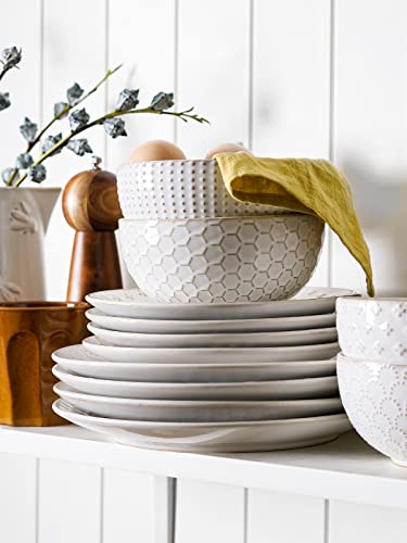 Plates and Bowls Sets for 4 (Dinnerware 16 pieces)