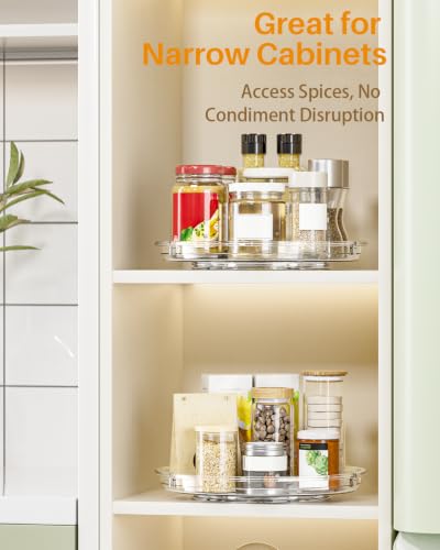 4 Pack Lazy Susan Organizer 9 inch Lazy Susan Turntable for Cabinet (Clear / 9 inch 4 pack)