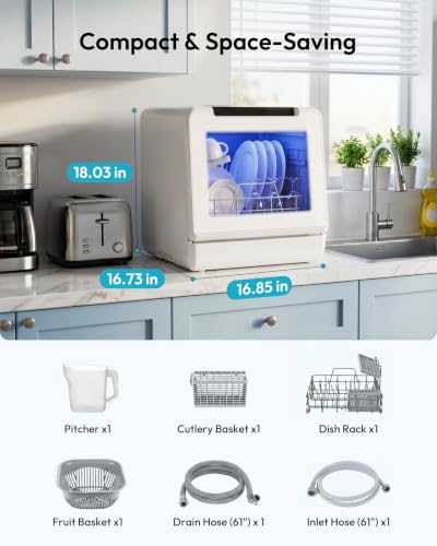 8 Program Countertop Dishwasher with 5L Tank