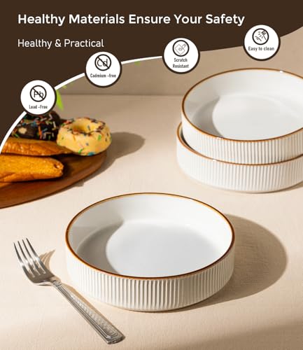 7.5 Inch Pasta Bowls Set of 6 (Set of 6 / Warm White)