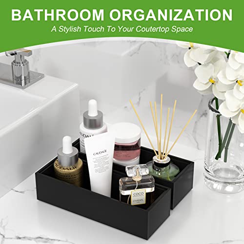 Bamboo Kitchen Drawer Organizer (9 x 3 x 2 Inch / Black)