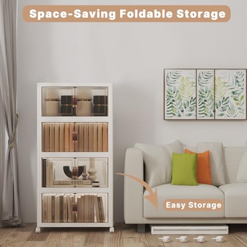 208QT Stackable Storage Bins with Lids (White / 19.7"L)