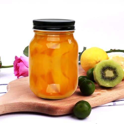16oz Glass Jars 15 Pack With Lids (16oz - Colorful Lid)