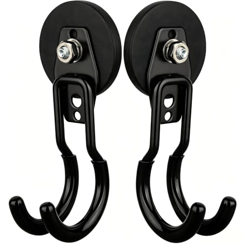 Upgraded Magnetic Hooks Heavy Duty (Updated 2.6in Magnet J Black Hooks 2PCS)