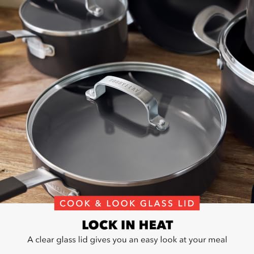 X Bobby Flay 10 Piece Ceramic Nonstick Cookware Set (10 Piece Cookware Set / Black)