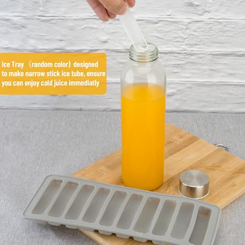 18 oz Glass Water Bottles with Stainless Steel Lids